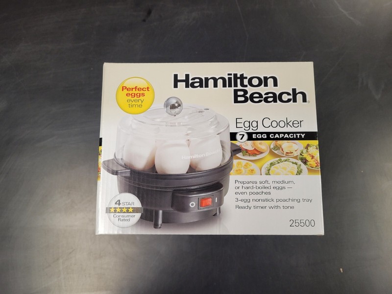 Hamilton Beach Electric Egg Cooker - 7 Egg Capacity -Stainless /Black 25500 *NEW
