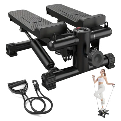 Mini Steppers for Exercise with Resistance Bands Stepper with LCD Monitor