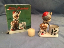 Vintage Jasco Little Reindeer Candleholder Toothpick Holder Mini Planter 1978