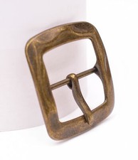 Vintage Brass Center Bar Belt Buckle for DIY Leathercraft Belt Fit 40mm Strap