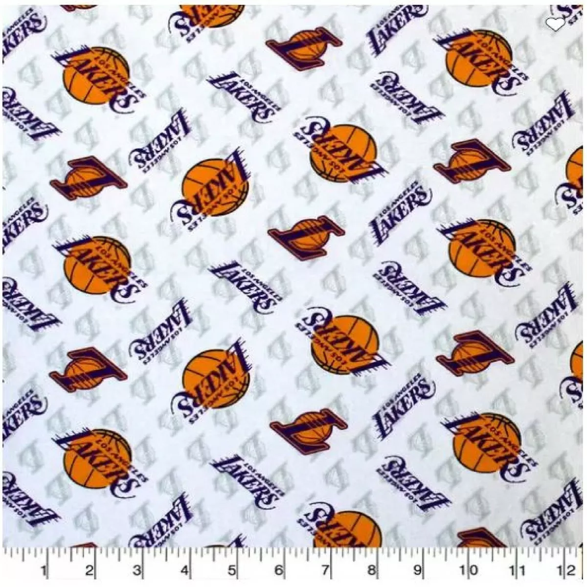 LA Lakers cotton fabric by the Yard 8. per Yard. NBA Sport Fabric