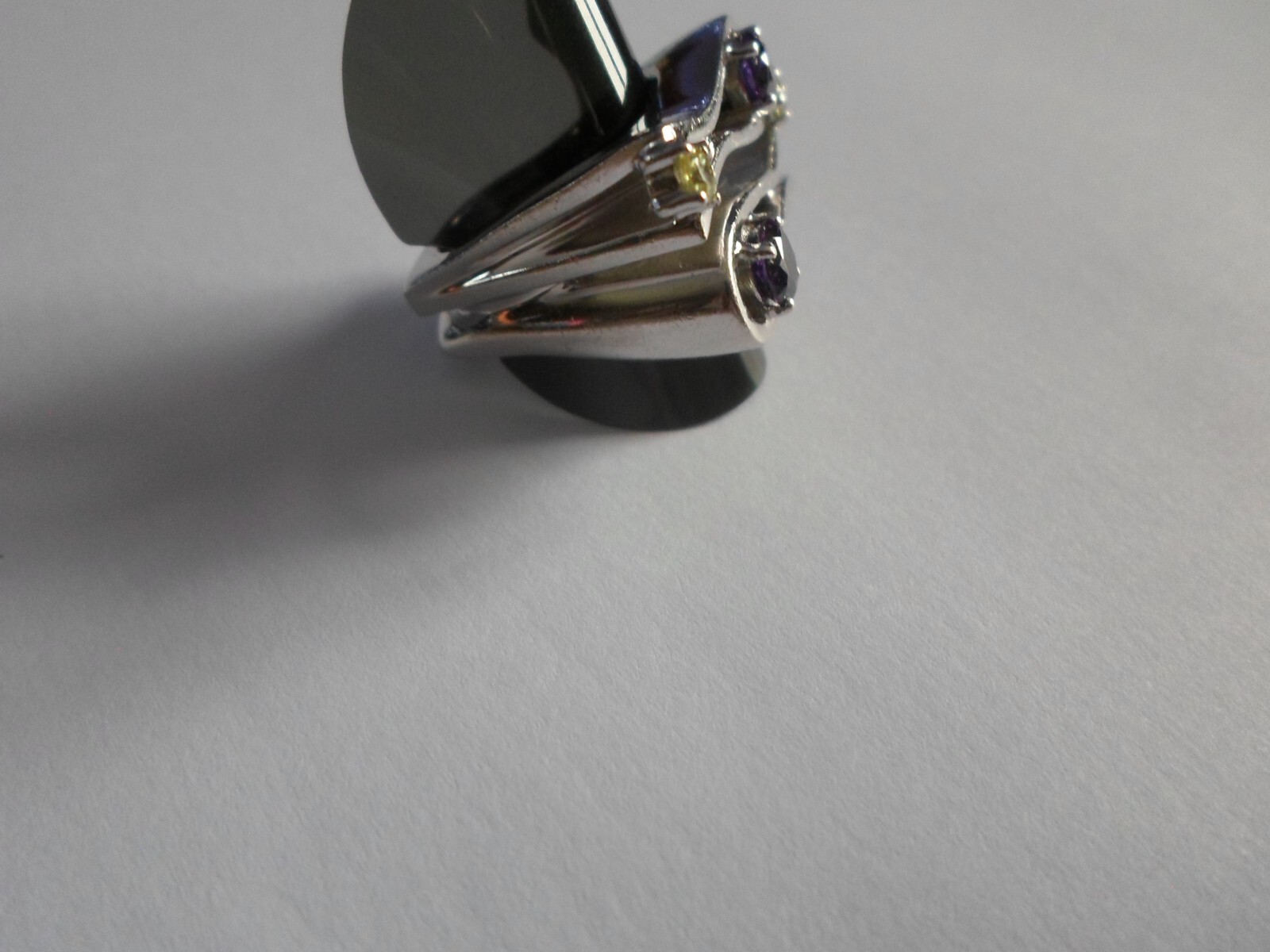 grosse bague en argent massif, ajourée, améthyste… - image 8