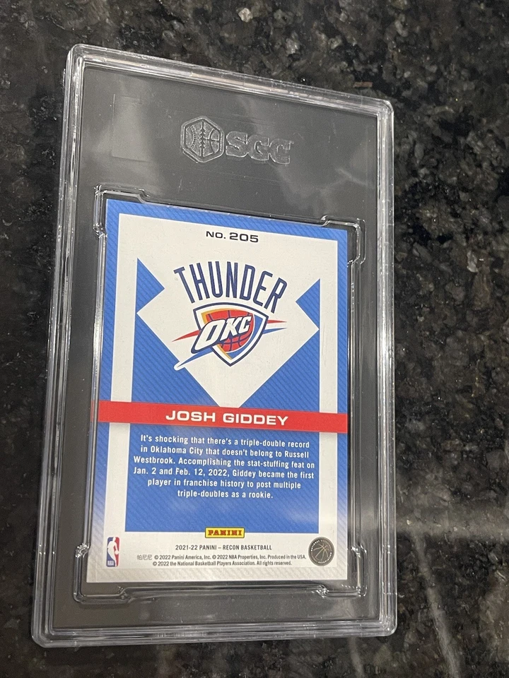 😎⛈️2021 Recon #205 Josh Giddey Purple Holo /49 Thunder SGC 10 😎⛈️Bulls - Image 2 of 2
