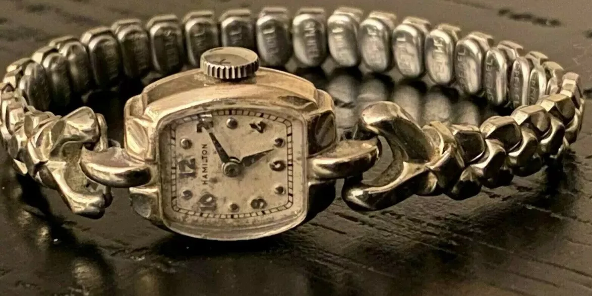 Hamilton 14k Gold Filled Ladies Watch Amazing Speidel Band Hard to find watch