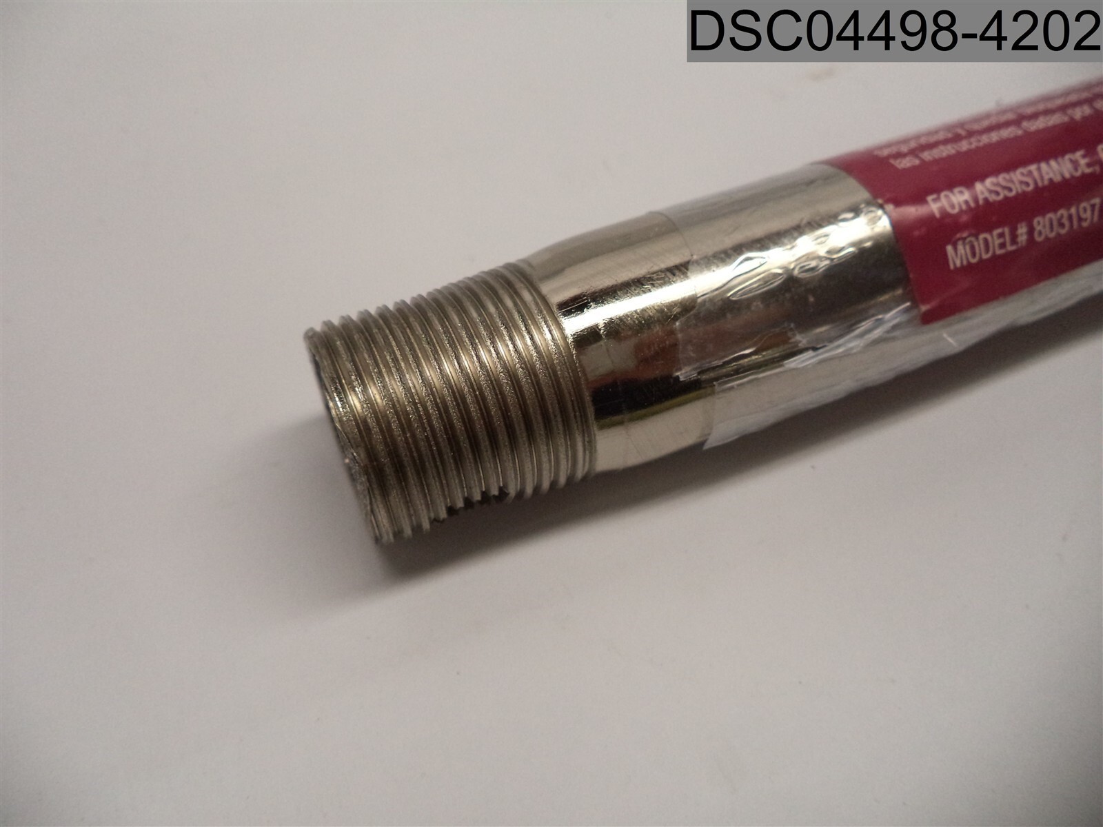 Home Depot Downrod Extension, Brushed Nickel, L 24" X 3/4" dia, Model# 803197