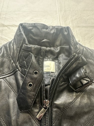 Ladies Neiman Marcus Black leather biker jacket Size Small Moto - Picture 4 of 8