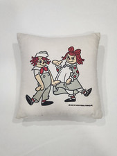 Vintage Raggedy Ann and Andy Throw Pillow 9 inches 1978