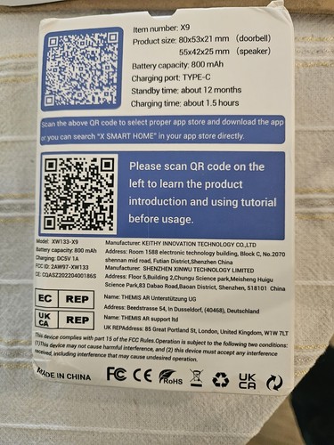 Two X9 Smart Door Bell Visualize White And Black - Picture 4 of 4