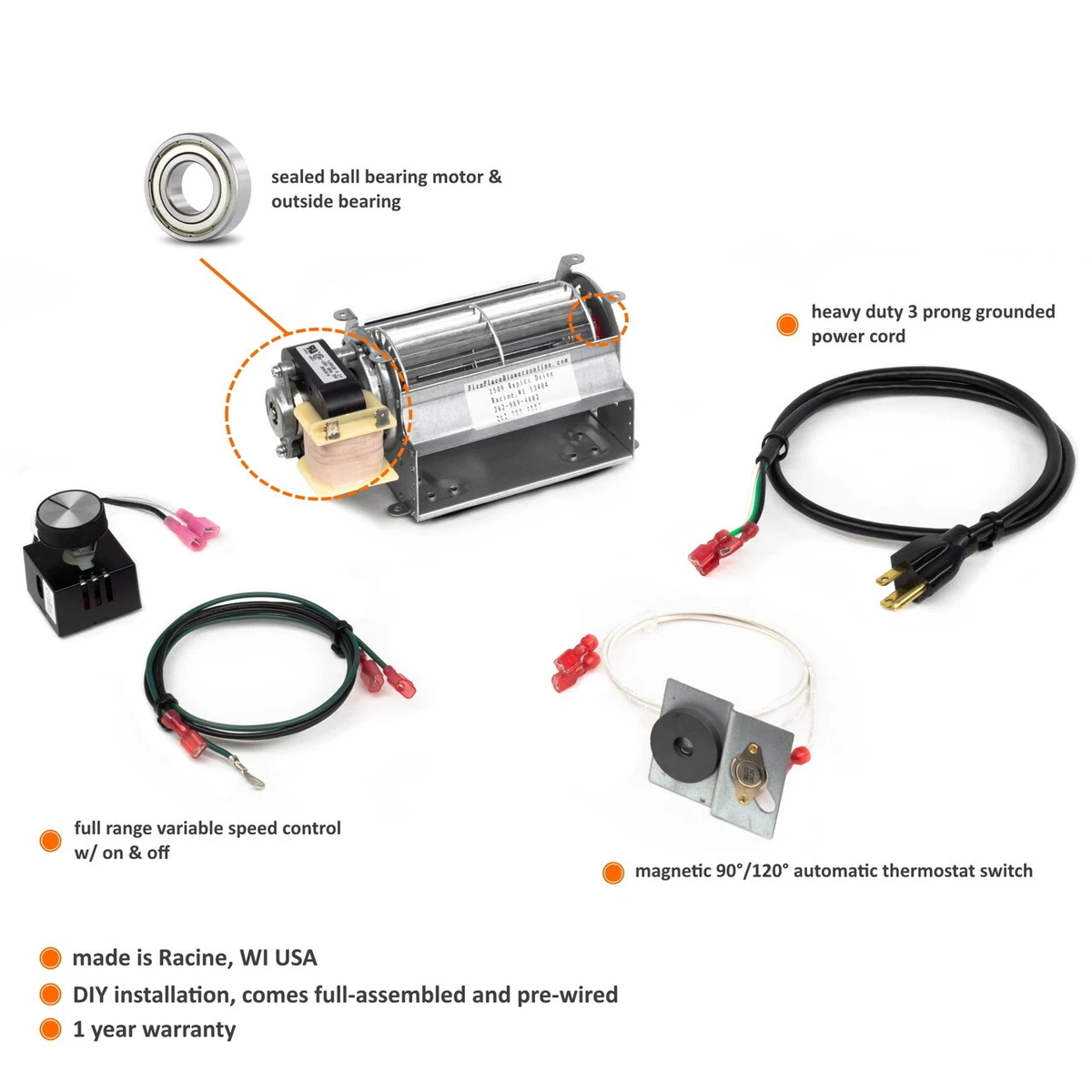 AUB Fireplace Blower Kit for Ascent Series Napoleon u0026 Continental Fireplaces  658354090866 | eBay