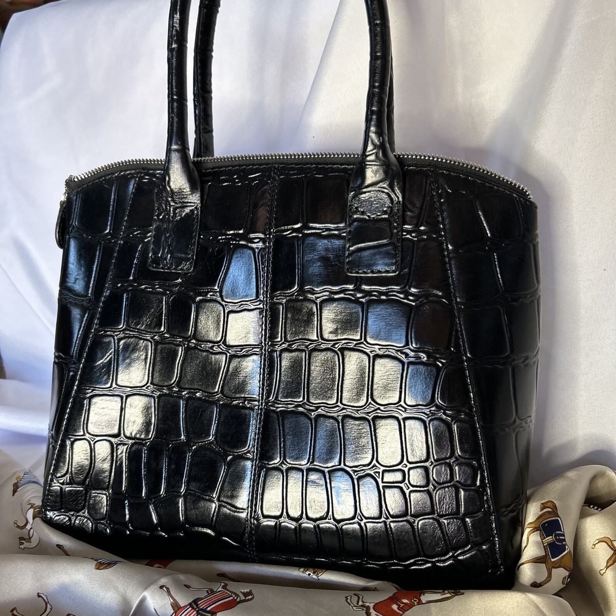 Osprey London Black Embossed leather Handbag | eBay
