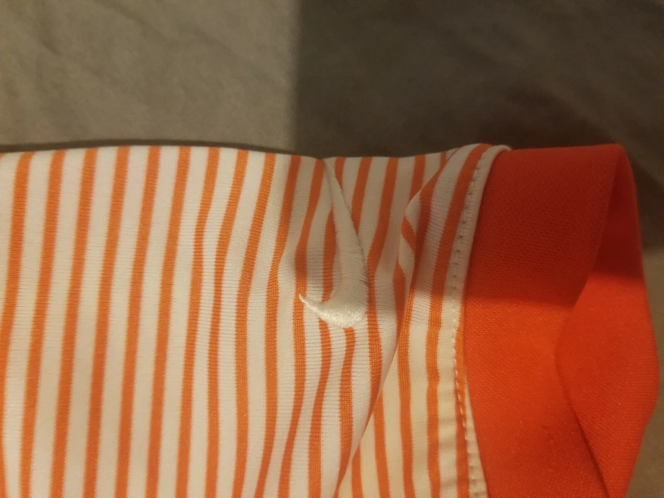 Mujer Nike Golf Clemson Tigers Polo XL Naranja Rayas Atlético Foto 3 de 4