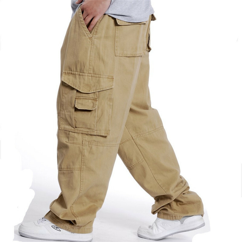 ☆送料・関税込☆INSTANTFUNK★Drawstring-waist cargo trouser Men Cargo Loose Large Size Wide Leg Pants Drawstring Waist
