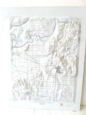 Vintage 1940 PRINCETON INDIANA - ILL Raised Relief Topo 3D Map Geological Survey
