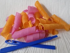 Hair Curlers Spiral Styling Hair Rollers Flexible No Heat with Hook 22 Curlers