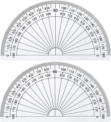 Zonon 2 Pcs 6 Inch 4 Plastic Protractor Math Protractors Solid, Clear ...