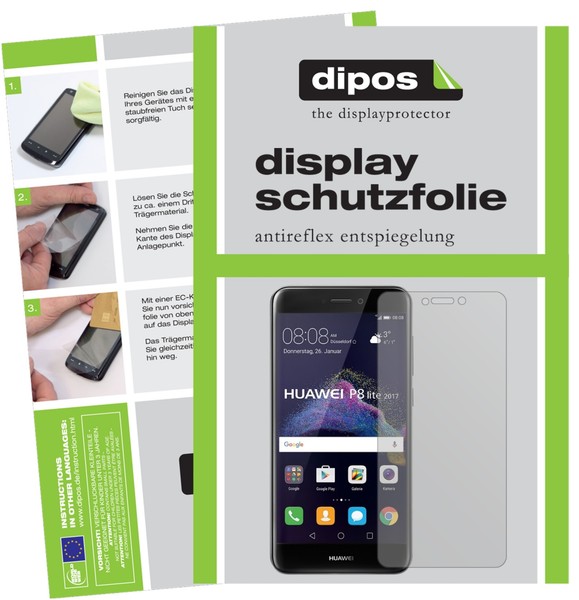 2X Schutzfolie FüR Huawei P8 Lite2017 Matt Displayschutzfolie Folie Dipos-image