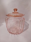 VINTAGE OPEN ROSE ANCHOR HOCKING PINK DEPRESSION COOKIE JAR LID