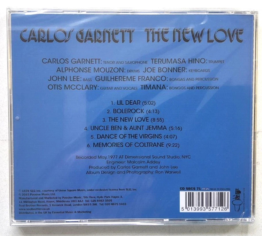 Carlos Garnett – The New Love 2015 Jazz fusion remastered reissue CD Album NEW Foto 2 de 4