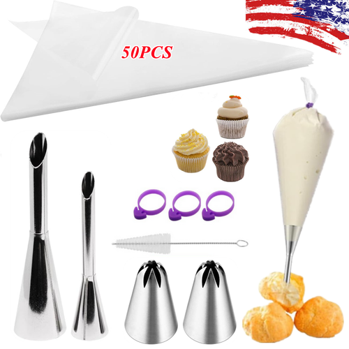58PCS Cake Decorating Tools Kit Cupcake Piping Tips Pastry Icing Bags Nozzles