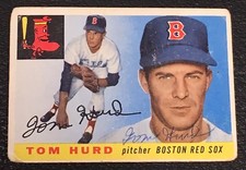 TOM HURD 1955 TOPPS SIGNED AUTOGRAPHED CARD #116 BOSTON RED SOX JSA CERTIFIED