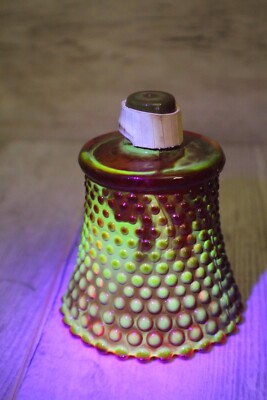 Vintage Red Hobnail Votive Candle Holder Ruby Red Boron Nitride UV Glow