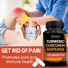 Turmeric Curcumin Organic Pepperin Capsules Promote Joint Health