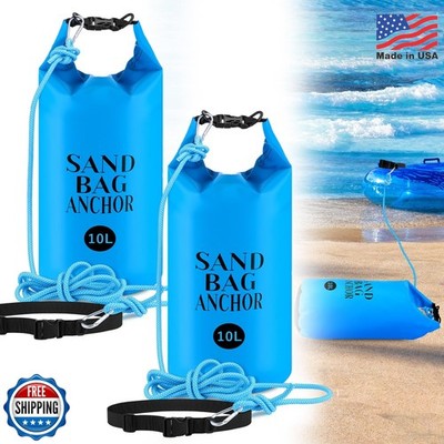 2 Set 10L/20L Sand Anchor Bags, 2 in 1 PWC Kayak Anchor Kit for Float with Adjus