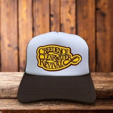 Creedence Clearwater Revival CCR Mens Trucker Hat Brown Snapback Country Rock