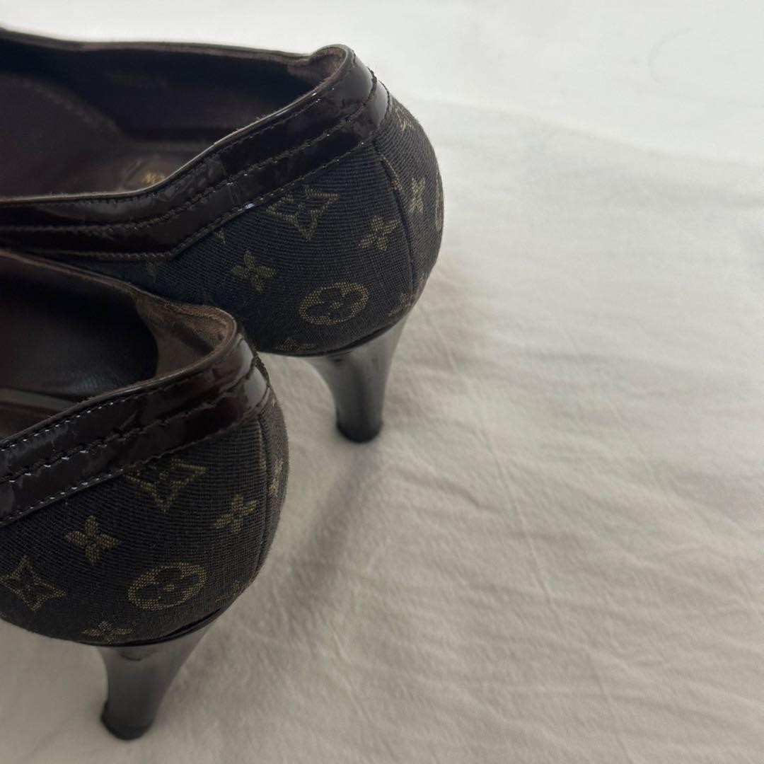 LOUIS VUITTON Pumps Heel Monogram Canvas Brown EU 35 135329K Authentic thumbnail 3