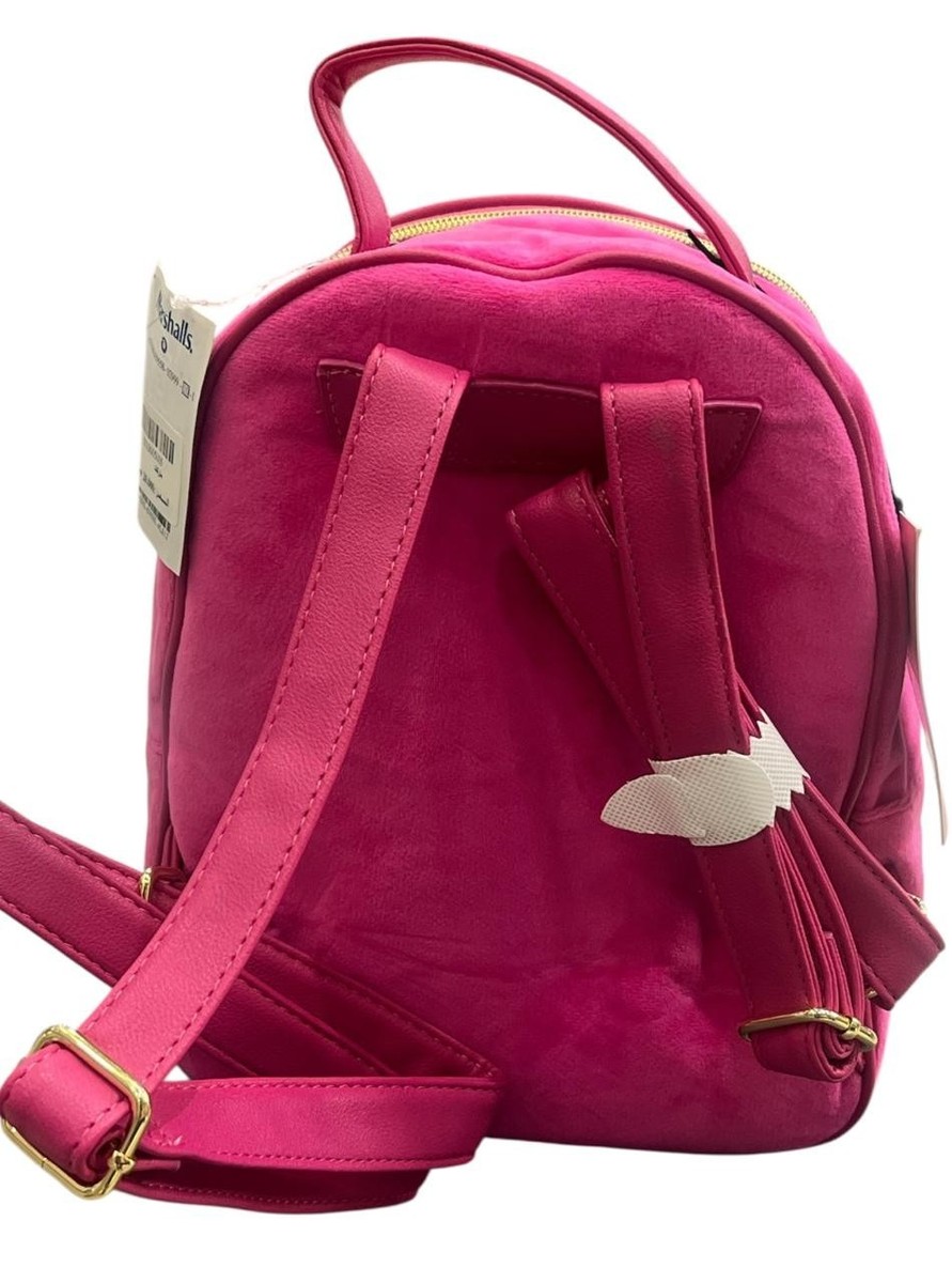 Juicy Couture Raspberry Pink Velvet Bow Backpack Bag Gold  display picture 1
