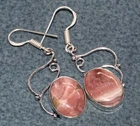 Decent Rhodochrosite 925 Silver Plated Earrings 1.9" Office Party Gift Trendy GW