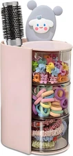 Hair Accessories Organizer with Hair Brush Holder, Rotatable Makeup Brush Holder
