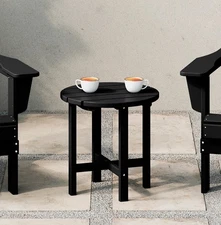 Seaside Outdoor Patio Side Table Weather Resistant HDPE Adirondack Accent BLACK