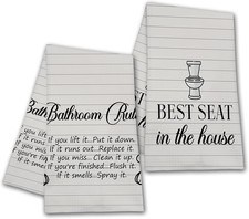 Funny Bath Quote Towels, Bathroom Rules Hand Towels, Housewarming Gifts for