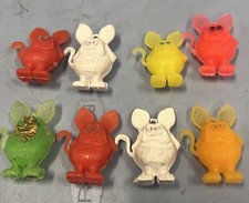 Lot of 8 Vintage Rat Fink Charms /  Keychains, Rings  ( T 17 )