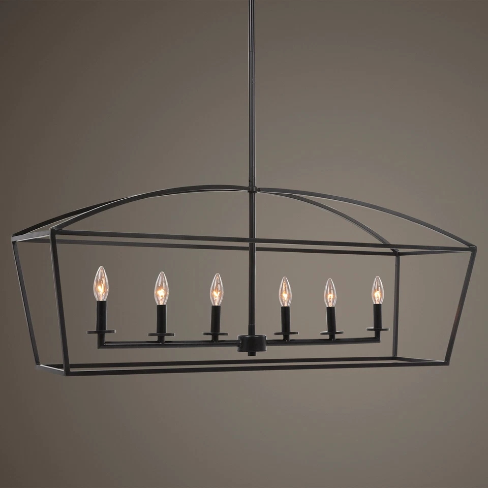 Uttermost 21348 Clayton 6 Light 42"W Taper Candle Lantern - Bronze - Image 2 of 4