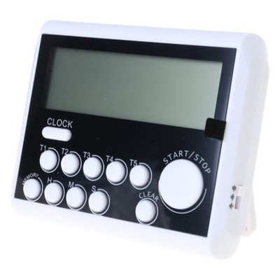 Easy to Use 5 Channel Digital Timer with Flashing Light Alarm 12/24 for Kitchen