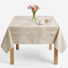 Ivory Jacquard Wedding Tablecloth Portland Hights Polyester Dining Cover