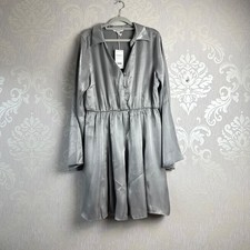 Next Silver Shimmer Metallic Dress Size UK 14 BNWT Sparkly Skater Party