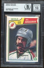 Mel Bridgman Signed 1983-84 O-Pee-Chee Card #23 OPC BAS Slabbed 10 Auto RARE!!!!