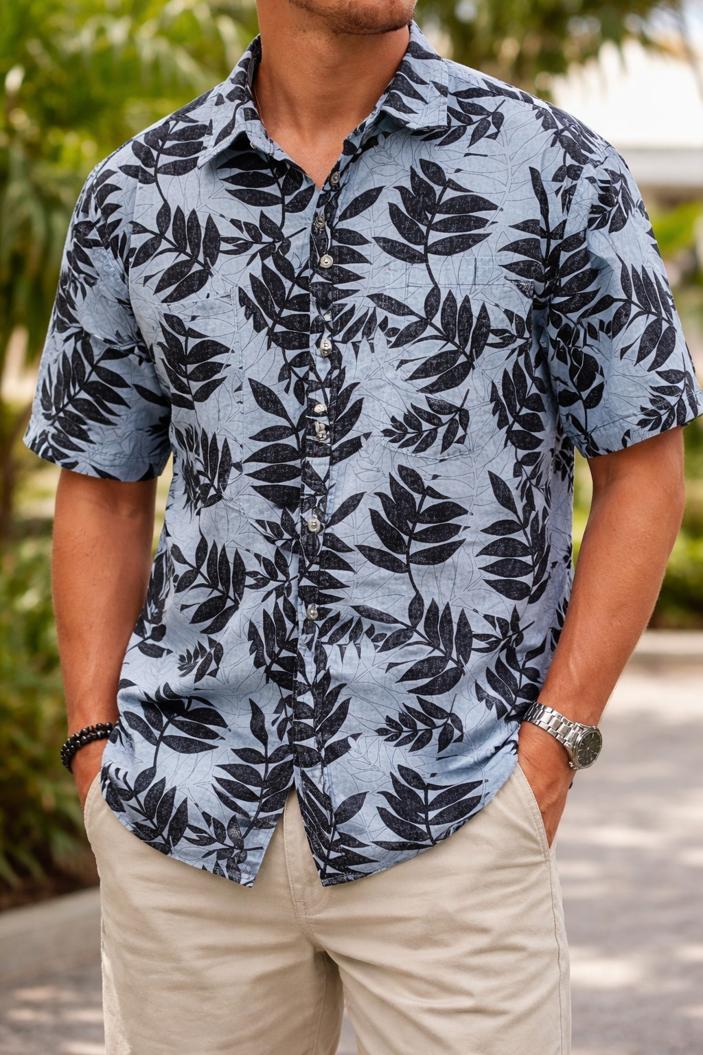 Cooke Street Hawaiian Button Up Aloha Shirt Men's Size M Reverse Print Cotton