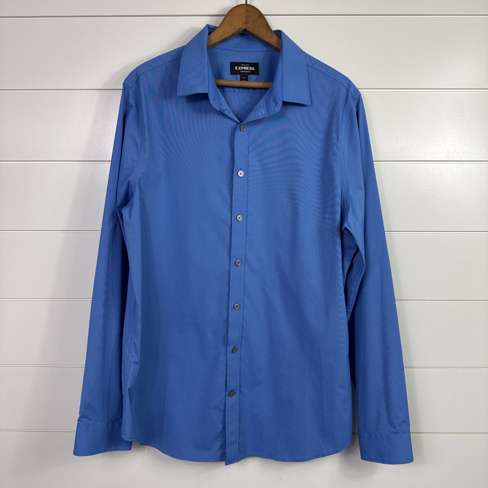 Men's Express Performance Extra Slim Button Front… - image 1