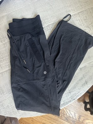 Lululemon Dance Studio Pants Black Drawstring Cargo Pocket Wide Leg Size 2