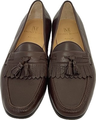 Bruno Magli Connor Tassel Loafers Men Brown Leather Kiltie 