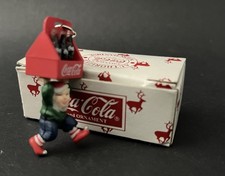 Ornement vintage 1997 marque Coca Cola Coke Ef tenant un étui de Coca Cola
