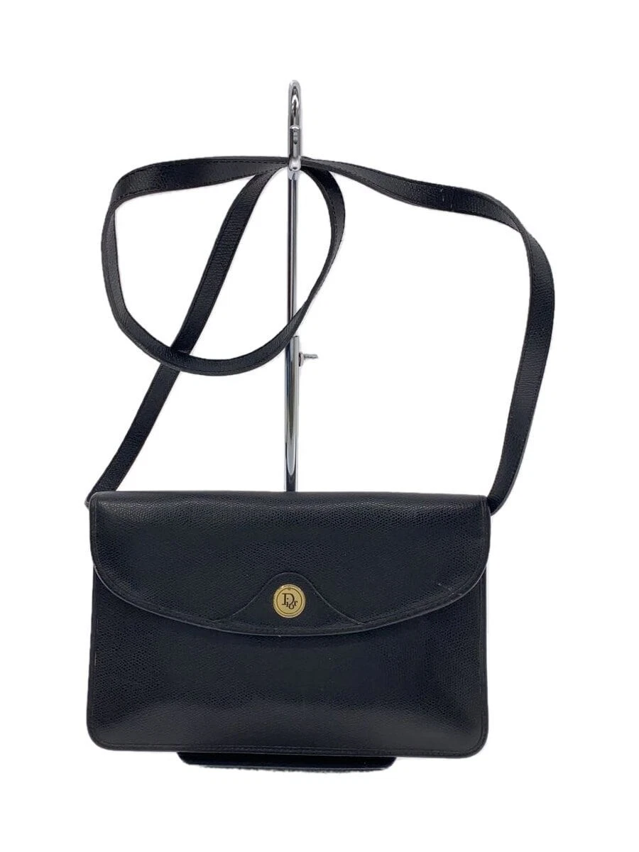 Sac bandoulière Christian Dior cuir noir ancien