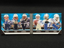 2008 Triple Threads #/3 Tom Brady Moss Peyton Manning Wayne Rivals Jersey Book