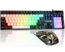 CHONCHOW USB Keyboard and Mouse Combo, Backlit Rainbow LED, Gaming & PC Set