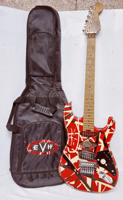 EVH Striped Series Frankenstein Frankie Red with Black Stripes