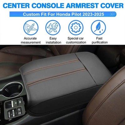 For Honda Pilot 2023-2025 Orange Line Center Armrest Cover Protector Cushion Mat